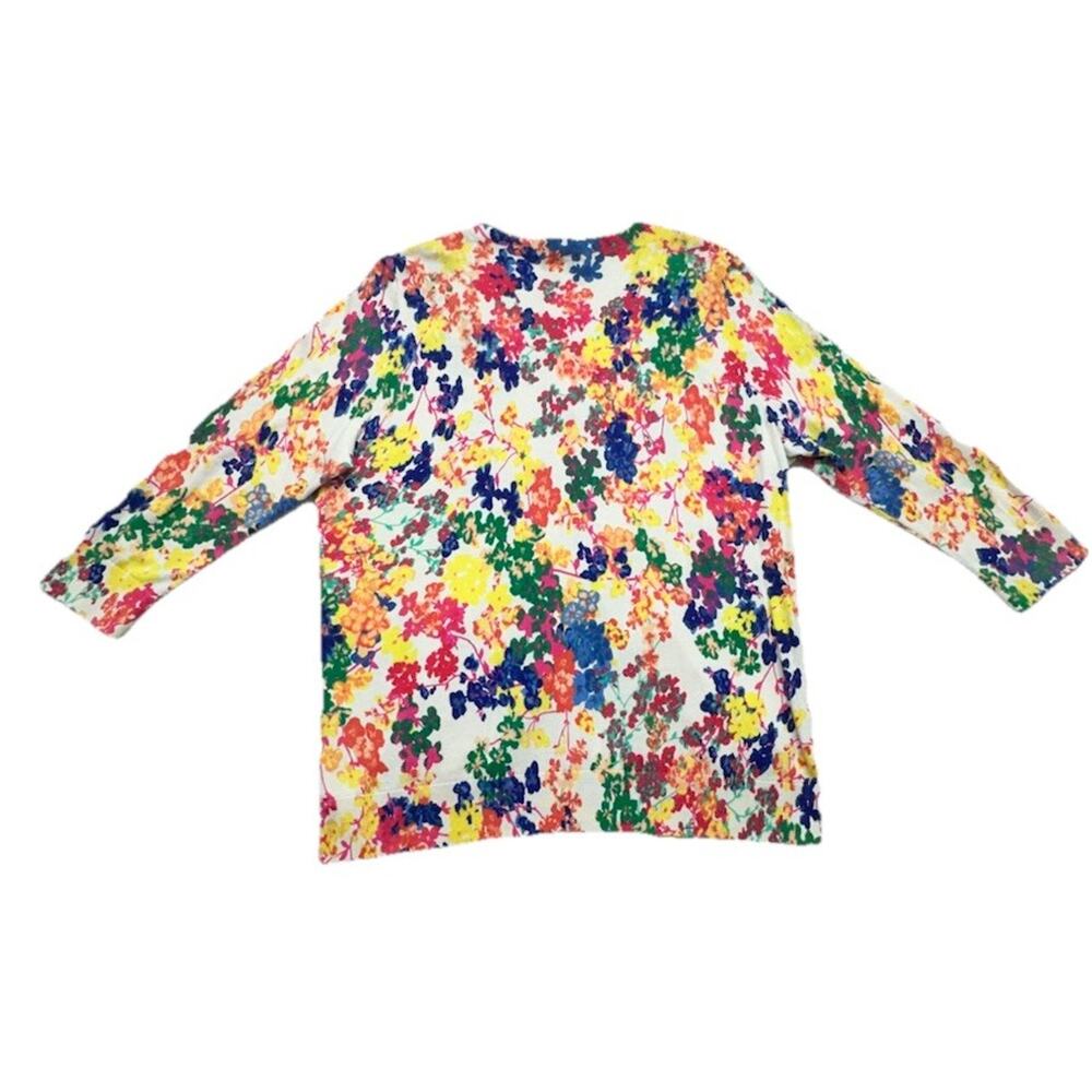 Talbots Womens Size 1X Cardigan Sweater Multi Floral Pattern 3/4 Sleeve - Picture 6 of 6